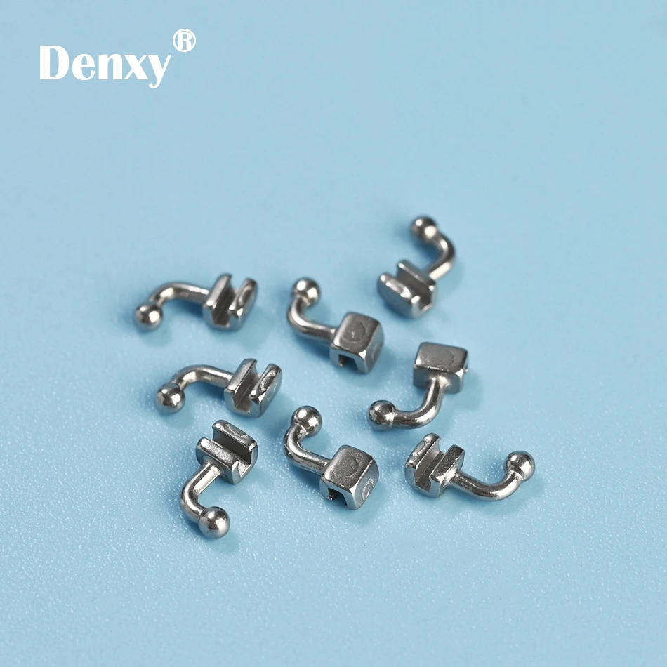 Denxy 50pcs Dental Orthodontic sliding hooks Right/Left Dental Orthodontic crimpable Hook Dental Attachments Ortho brackets