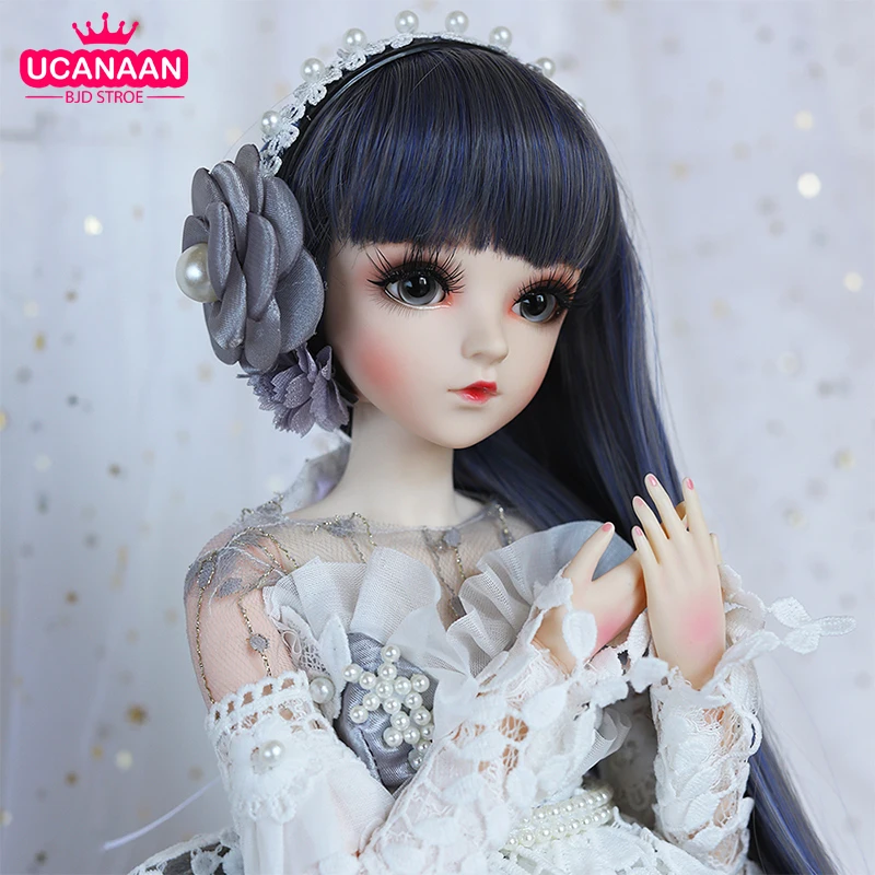 UCanaan 1/3 BJD Doll 60CM 18 Ball Joint Doll Palace Princess Style With Full Outfits Dress Wig Shoes Makeup Girls Dress Up Toys