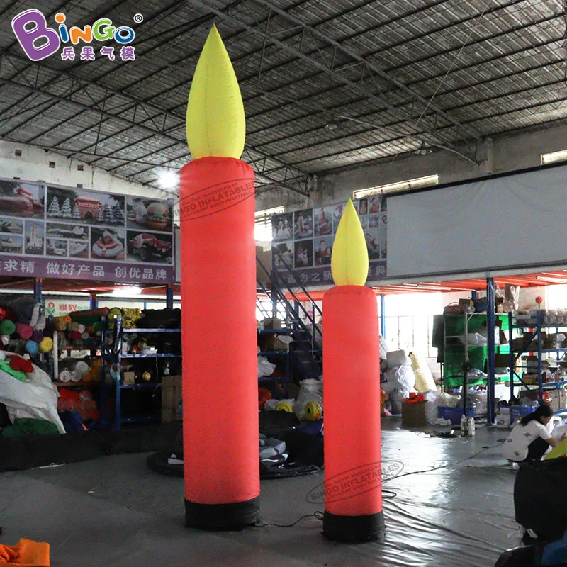 Inflatable Christmas Outdoor Decorations 3mH Inflatable Candle Model With Lighting Christmas Candle Balloons For Sale