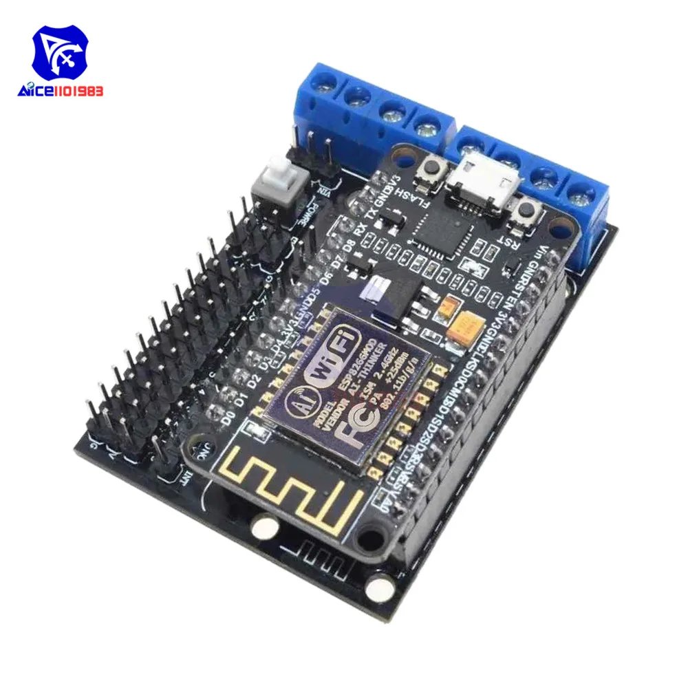 diymore NodeMCU V2 Development Kit L293N Motor Driver Shield ESP12E CP2102 ESP8266 for DIY RC Toy Remote Control IoT Smart Car