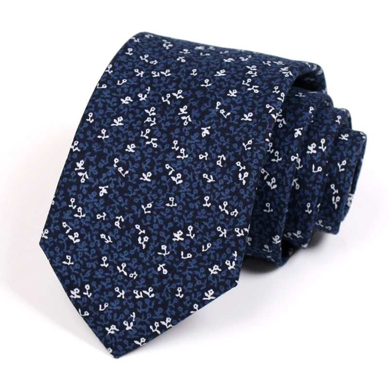 Men's Luxury Business Tie Blue 7CM Ties For Men High Qulity Fashion Formal Necktie Gentleman Work Party Neck Tie With Gift Box