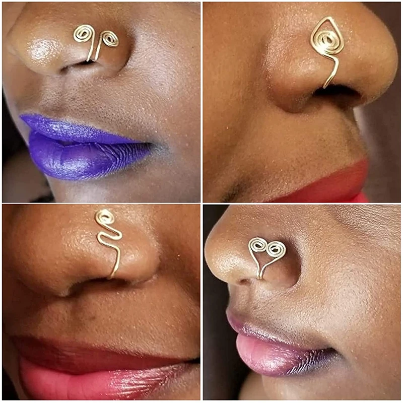 Fake Nose Ring Stainless Steel Rose Gold Popular Body Piercing Summer Body Jewelry Jewelry Gifts Nose Nails Nose Decorations