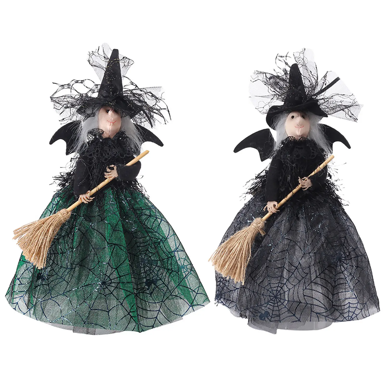 Halloween Witch Doll Desktop Ornaments Handmade Magical Witch Crafts For Home Decoration Halloween Atmosphere Decor Props