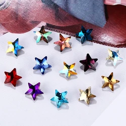 8/10mm Star Crystal Plated Rhinestone Glue On Stars Multiple Color Glass Beads Jewelri Make Sapphire Light Siam K9 Crystals