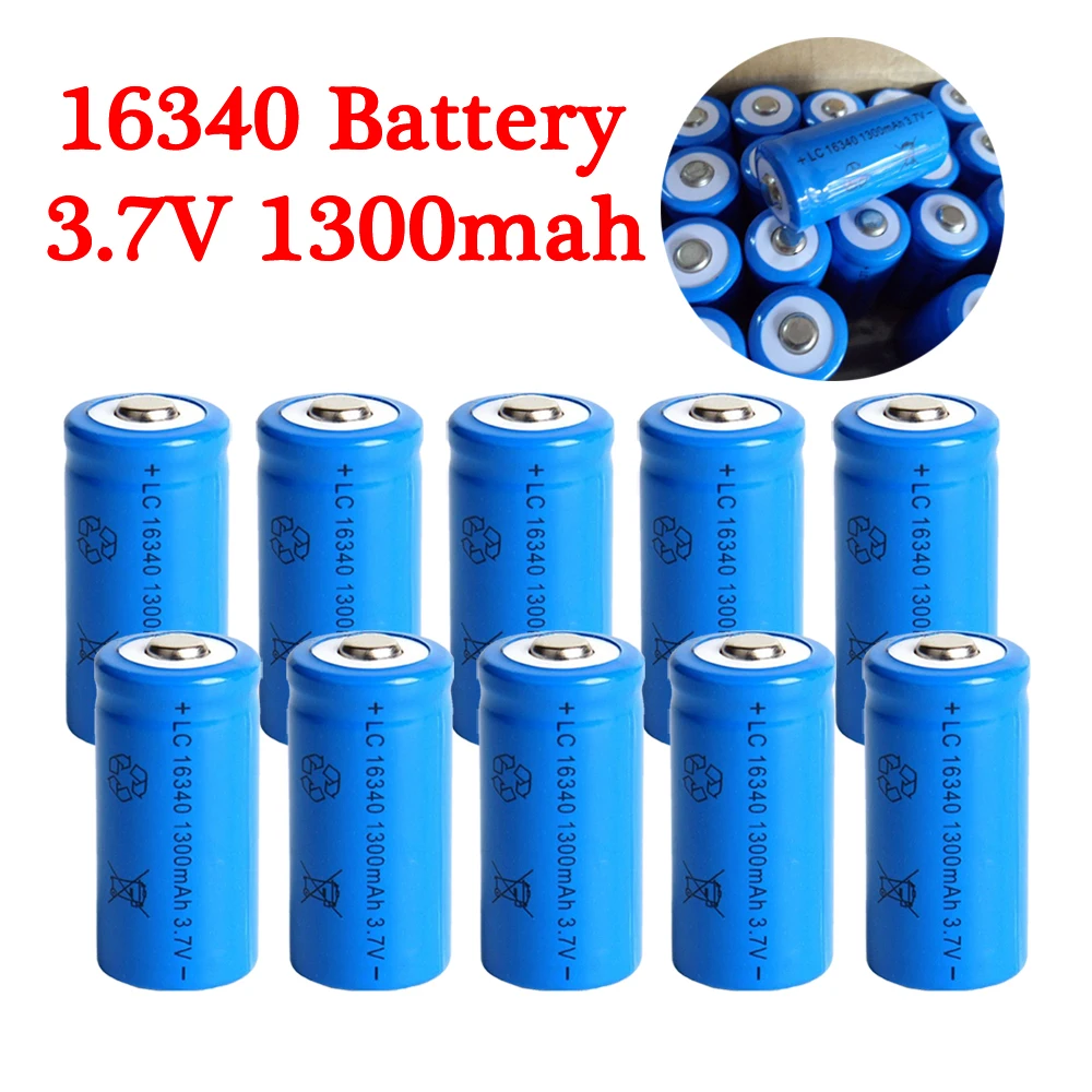 1300mAh akumulator 3.7V Li-ion 16340 baterie CR123A bateria LED latarka podróżna wskaźnik laserowy do 16340 CR123A