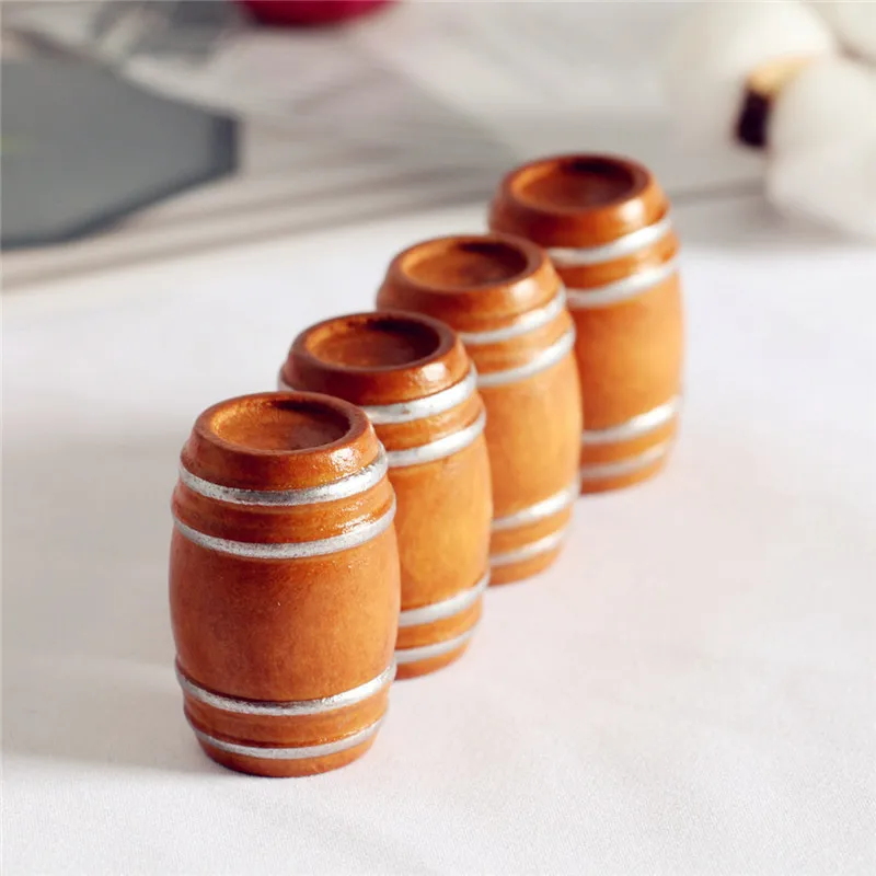 Dollhouse Scene Bar Accessories Props Mini Vintage Wooden Barrel Beer Barrel Pocket Model Dolls Accessories