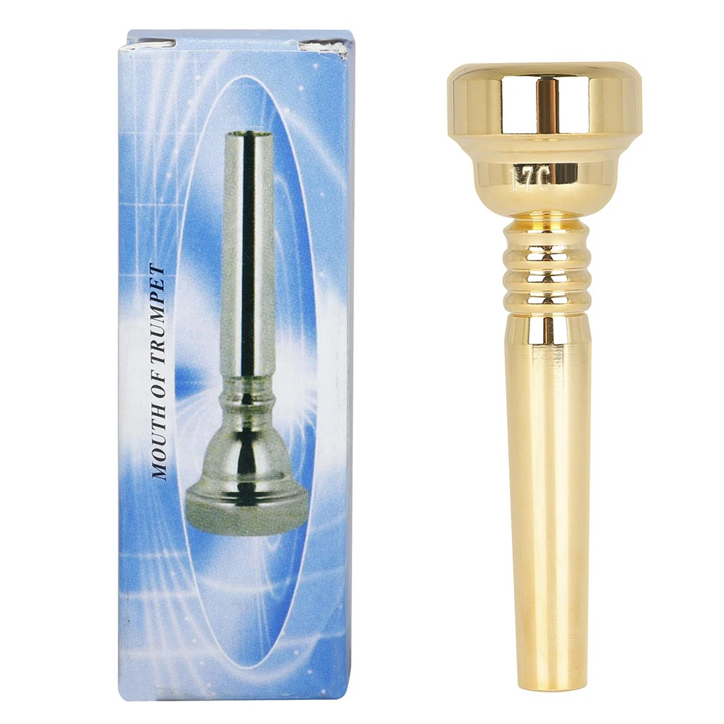 Trumpet Mouthpiece Replacement 17C Size Gold Plated Trumpet Accessories Gift to Beginner Advanced Players