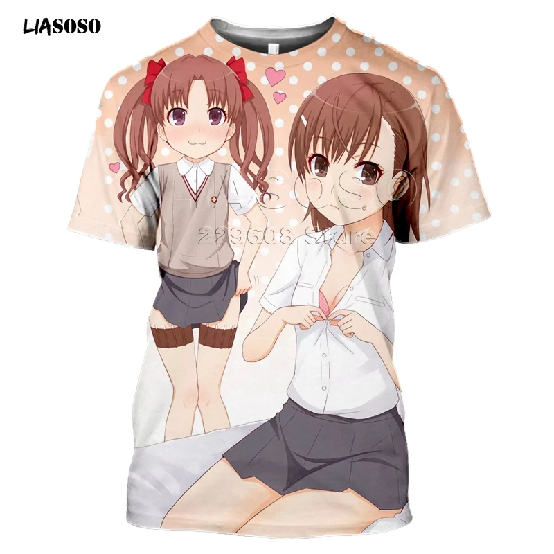 LIASOSO Summer Style T-Shirt Men Women T-shirt 3D Print Anime Game A Certain Scientific Railgun T Harajuku T Shirt Clothing