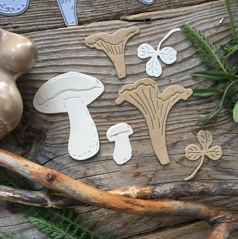 Piggy Craft metal cutting dies cut die mold Mushroom leaf decoration Scrapbook paper craft knife mould blade punch stencils dies