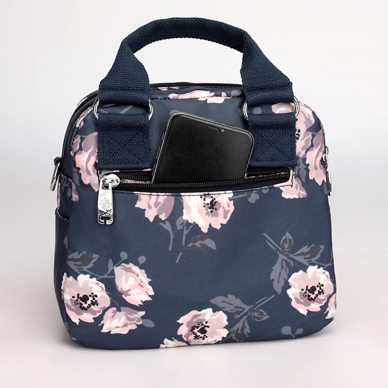 Merk Vrouwen Crossbody Tas Draagbare Vrouwelijke Schoudertassen Gedrukt Bloem Nylon Messenger Bags Multi-Pocket Dames Handtassen Bolsa