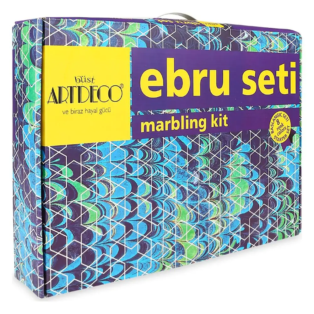 

Artdeco Marbling Starter Kit 8 Colors Handmade and Hobby Paint DIY Crafts Kids and Young Adults Free Fast Shipping From turkey