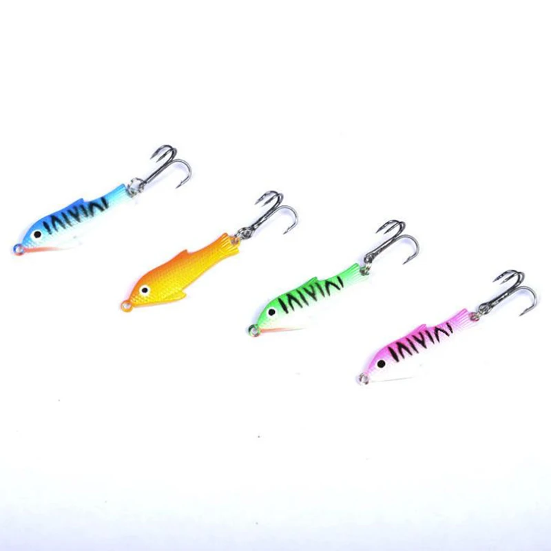 DYGYGYFZ 4pcs/set Laser Metal Sequins 7g/3.5cm Lure Lead Fish Fishing Lure Metal Lures Fishing Jig Supplies for Pike Fishing