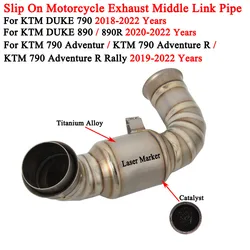 Slip On For KTM DUKE 790 Duke 890 / 890R 18-22 KTM 790 Adventur R Ktm790 R Rally 19-22 Motorcycle Exhaust Modify Mid Link Pipe