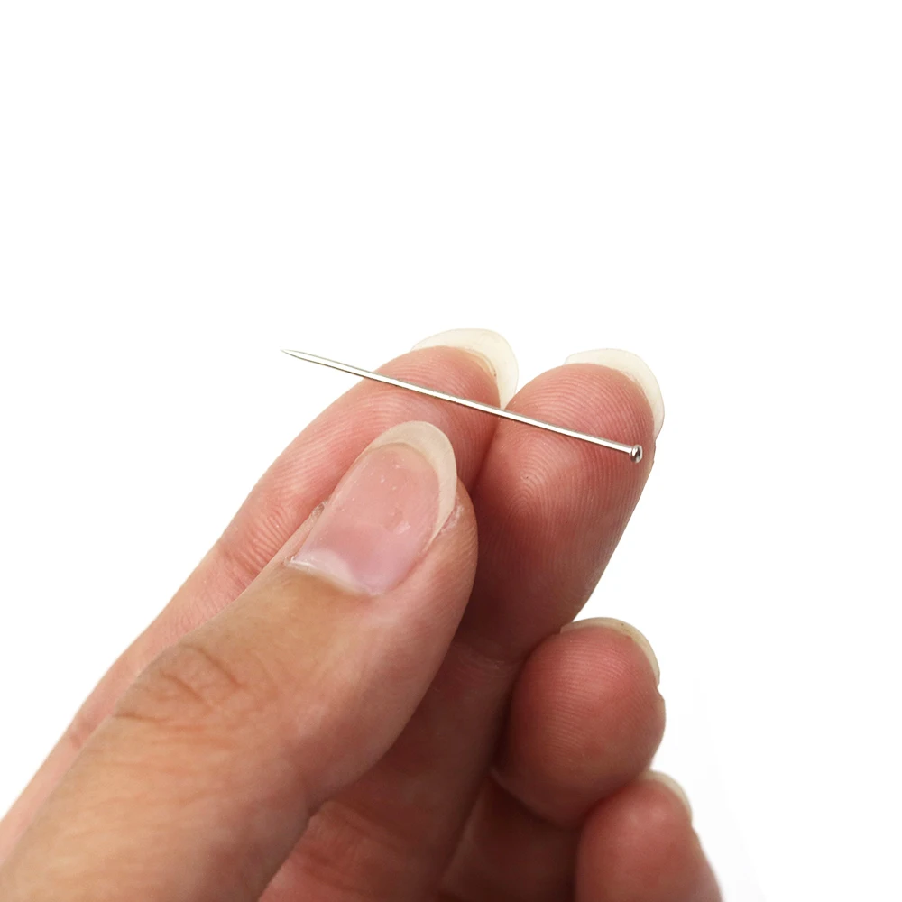 1000 pz/scatola perni dritti in acciaio inossidabile 31mm spille da sarta trapunta Applique spille a testa piatta per la creazione di gioielli