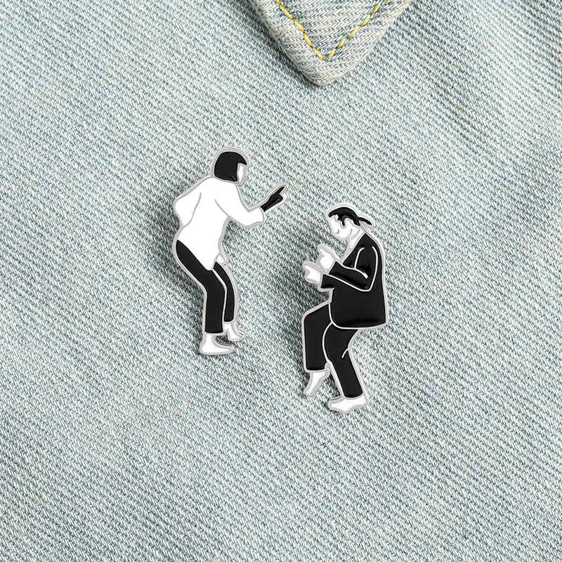 Pulp Fiction Enamel Pins Disco Impromptu Swing Dance Brooches Badges Fashion Movie Pin Gifts for Friends