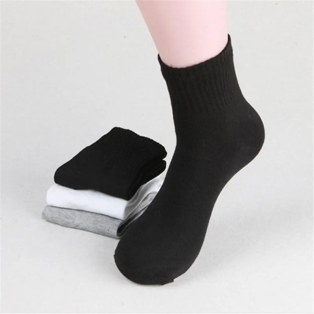 1 Pair Men\'s Casual Cotton Socks Spring Summer Autumn Winter Solid Color Crew Socks Male Breathable Cozy Socks Calcetines Hombre