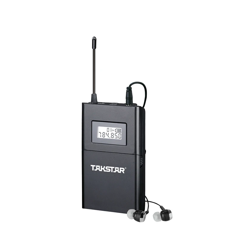 Takstar WPM-200 UHF ระบบจอภาพไร้สายตัวรับสัญญาณจอ LCD 6เลือกช่อง50M พร้อมหูฟัง