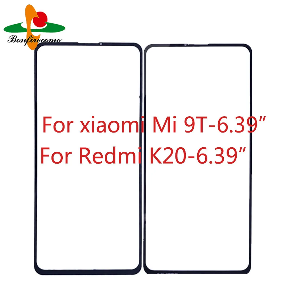 10Pcs\lot For Xiaomi Redmi K20 Mi 9T Mi9T Front Touch Screen Outer Panel LCD Display Screen Out Glass Cover Lens Replace Parts