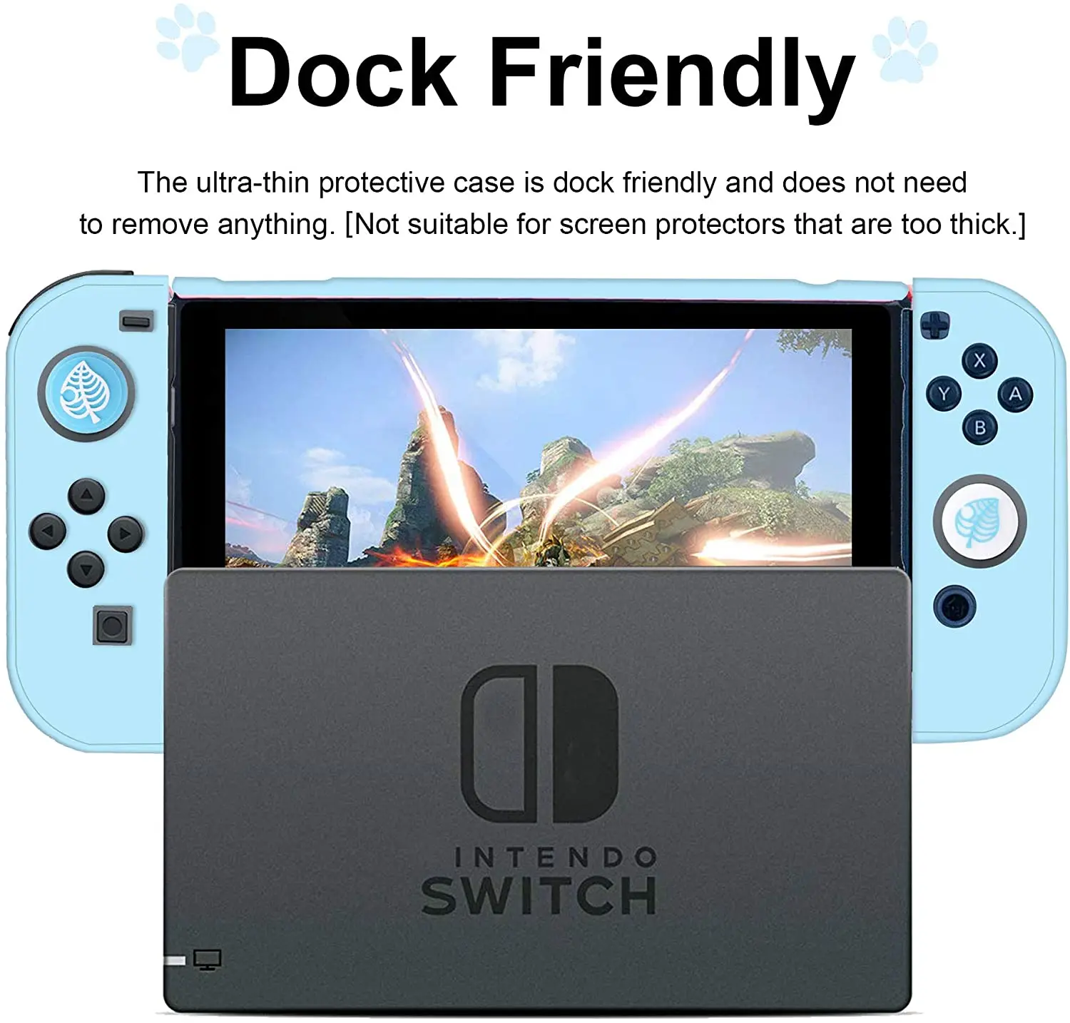 Funda protectora Dockable Shell para Nintendo Switch, accesorio Joy Controller con Protector de pantalla de vidrio, antiarañazos