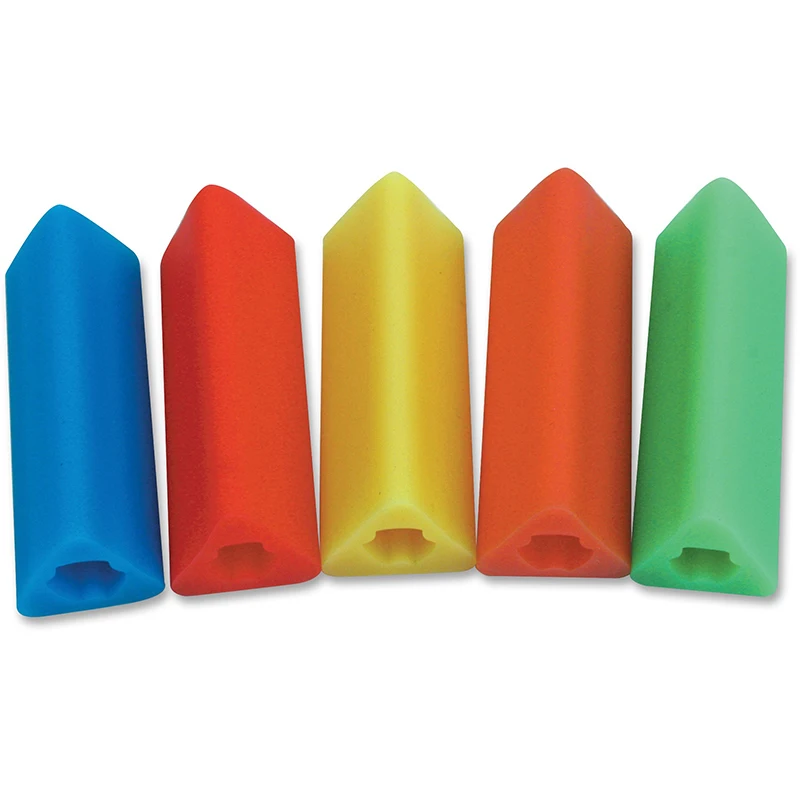 10PCS Silicone Triangle Pencil Grips Triangular Grippers Pen Topper Chewable Teethers Sensory Toy