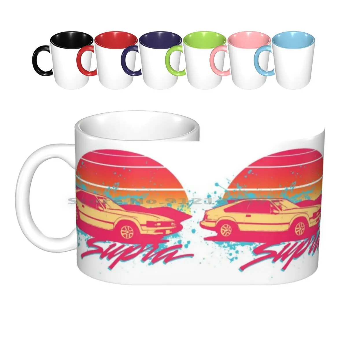 Sunrise Ceramic Mugs Coffee Cups Milk Tea Mug Celica Ma61 Ga61 Ma63 Japanese Automotive Car Vintage Classic 80s Retro Drifting