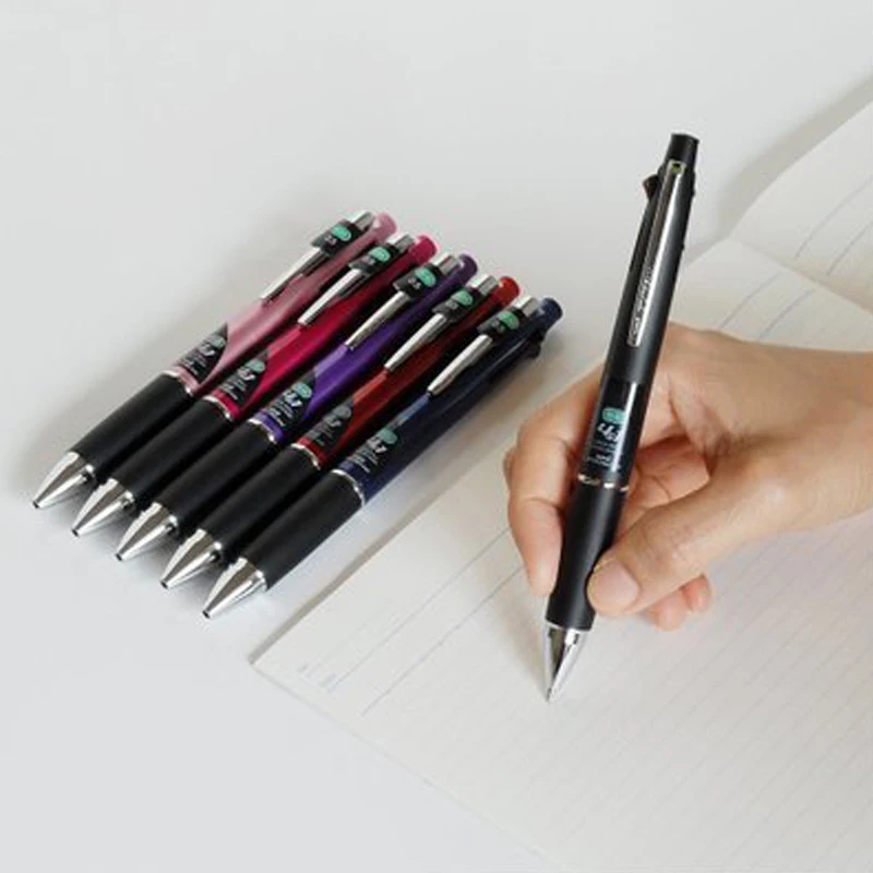 uni Jetstream 4&1 Metal Edition, 0,5 mm balpen (zwart, rood, blauw, groen) en 0,5 mm mechanisch potlood, Gun Metallic (MSXE52000A05.43