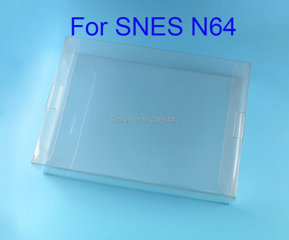 2pcs Clear Game box Protector Case for SNES For N64 games CIB plastic PET transparent Protector case for Nintend game boxes