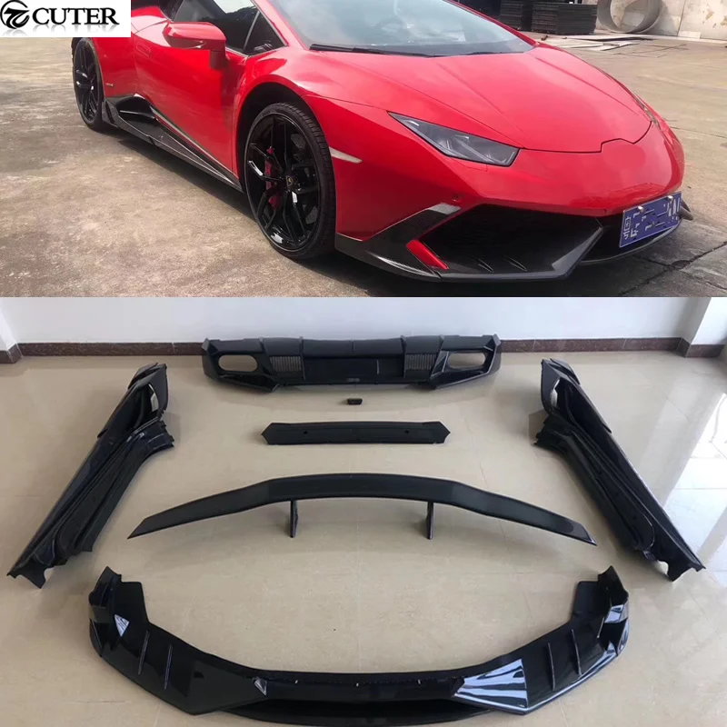 

Lp610 Lp580 Carbon Fiber Frp Front Bumper Lip Rear Diffiser Side Skirts Rear Spoiler for Huracan Lp610 Lp580 2015