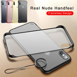 3Colors Frameless Matte Case For iPhone X XR XS 11 12 13 Pro Max mini 7 8 Plus SE 2020 2022 Finger Ring Hard PC Phone Cover