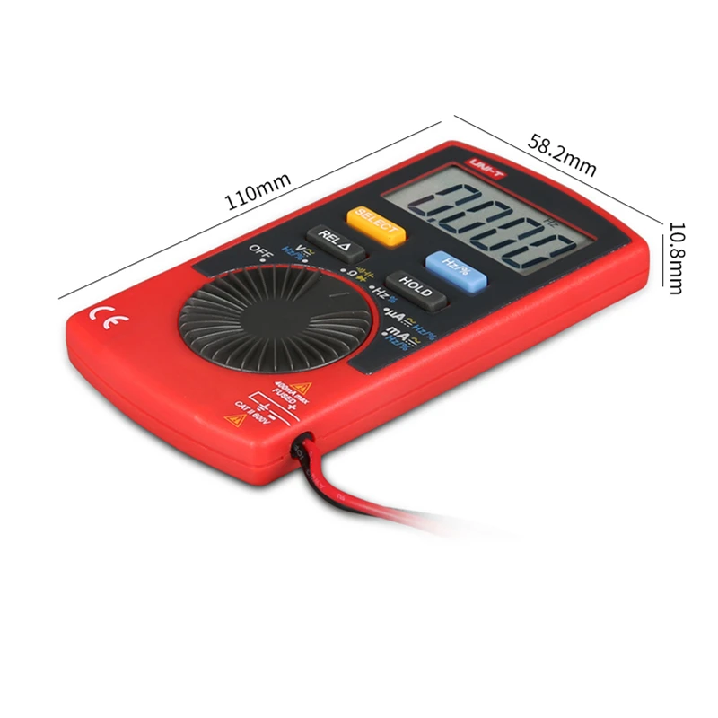 UNI-T UT120A UT120B UT120C حجم الجيب الرقمي المتعدد السيارات المدى التيار المتناوب تيار مستمر الحالي مقياس التيار الكهربائي الصغير 4000 التهم الكهربائية المتعددة