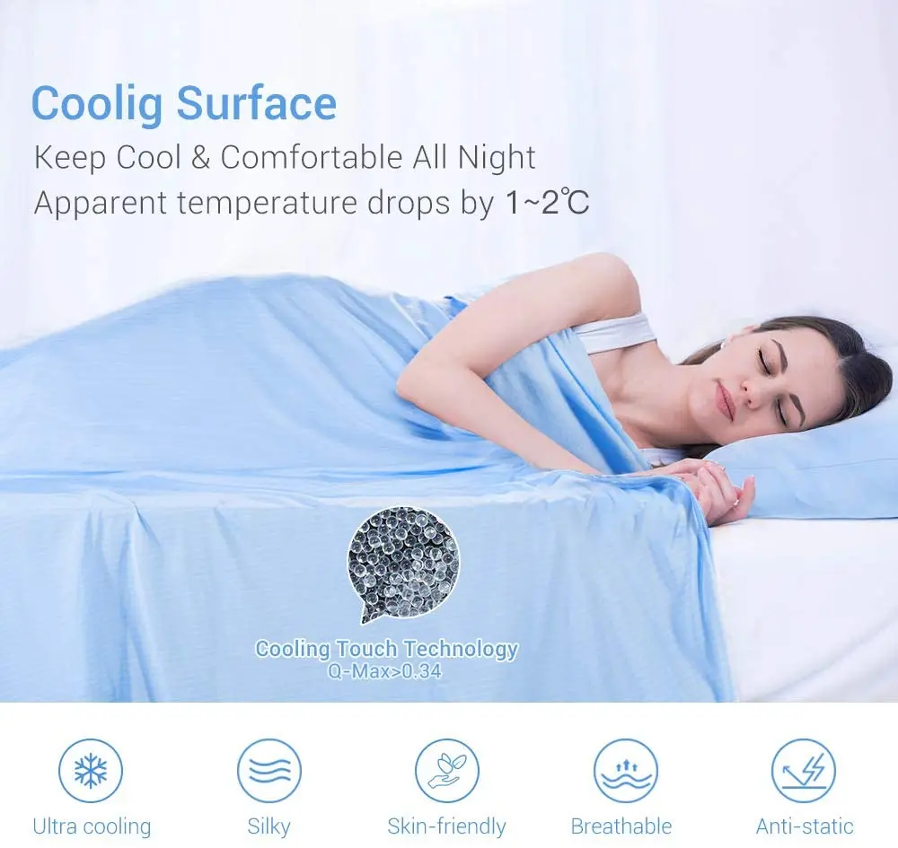 Weighted Cooling Blanket Cool-to-Touch Tech Fiber Breathable Cooling Throw 71x79'' Summer Blankets Gift One Piece Dropshipping