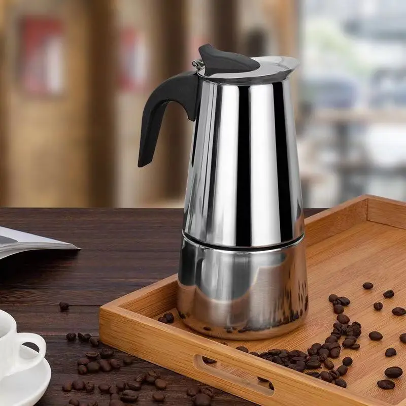 Stainless Steel Coffee Pot, Mocha, Espresso, Latte Percolator, Stove, Coffee Maker, Drink Tool, Cafetiere, Latte Stovetop