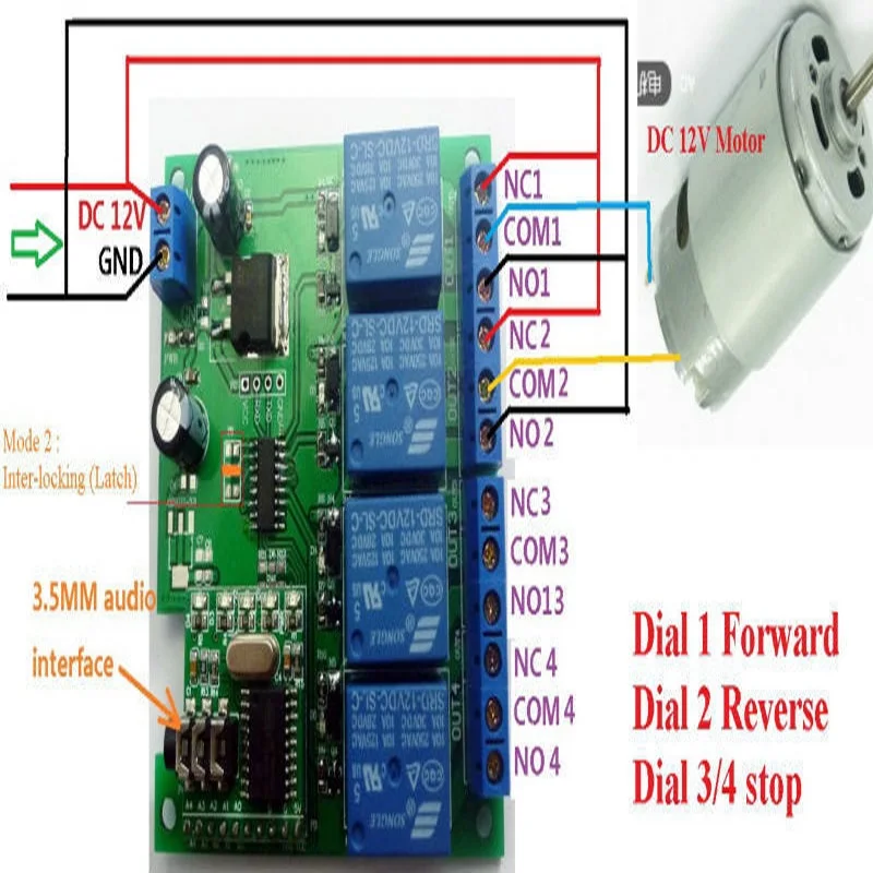 DC 12V DTMF MT8870 Phone Voice Decoder Control Momentary Toggle Latch Delay Timer Multifunction Relay Remote Switch Module