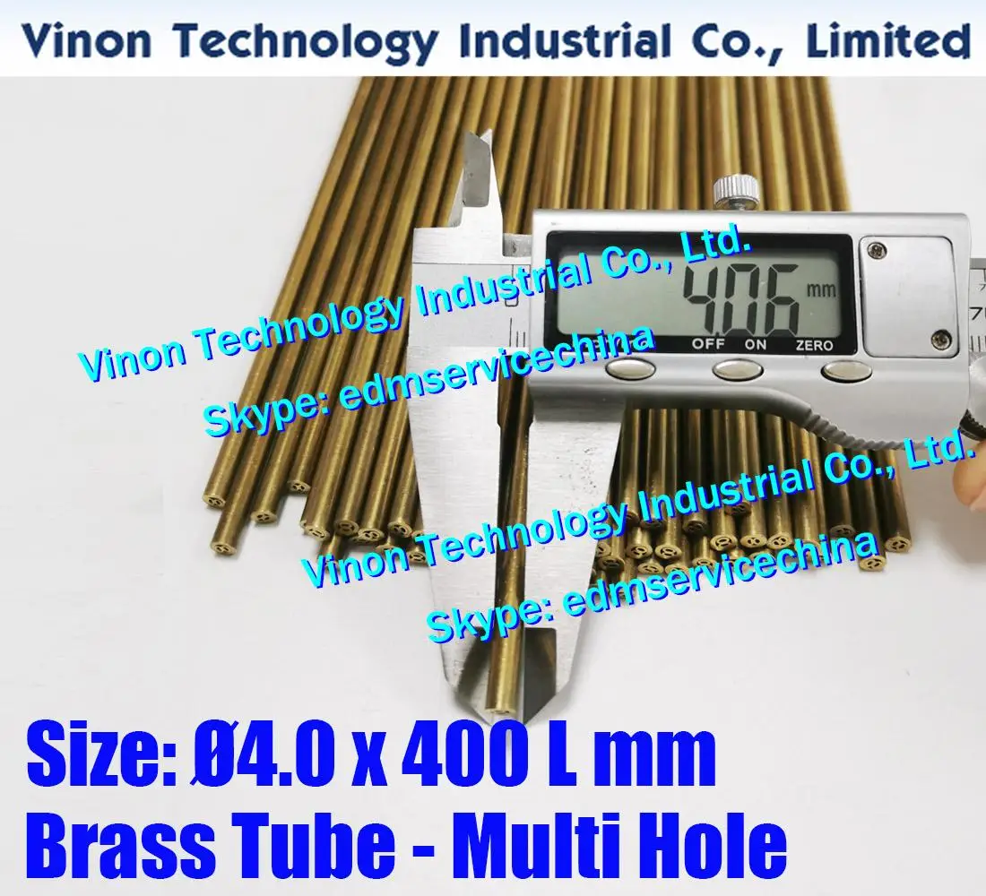 

Ø4.0x400Lmm Brass Tube Multihole (30PCS/LOT),Brass EDM Tubing Electrode Multi-Channel Dia. 4.0 Length 400 for Electric Discharge