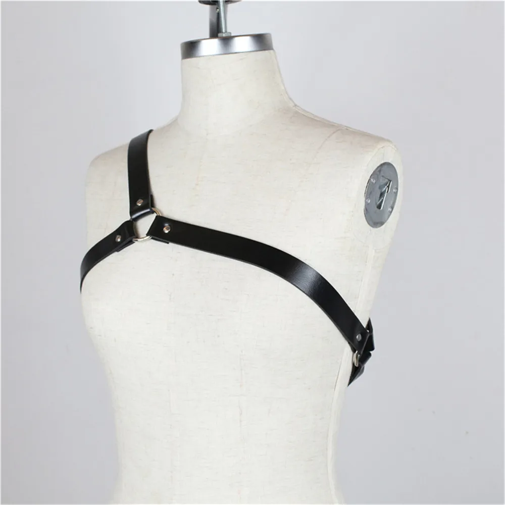 Sissy Lingerie Harness Fashion Men Gentleman Adjustable Leather Body Chest Belt Black Punk Fancy Costume Clothing Accessories