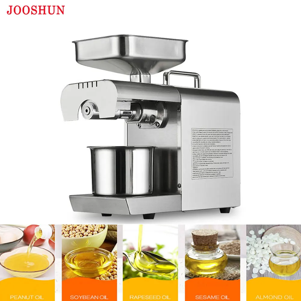 

Stainless steel oil press machine, electric heat cold press oil machine, home oil presser, peanut flaxseed coconut oil extractor