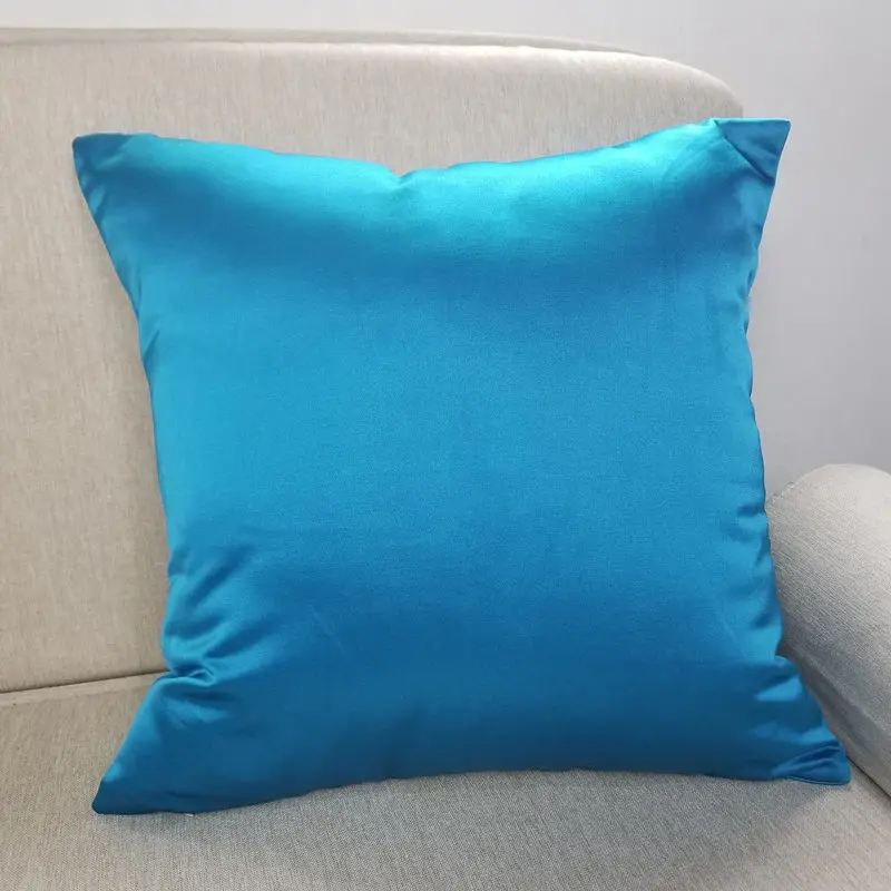 2019 Modern Quality Embroidery Silk Like Blue Home Decorative Pillow Case Sofa Armchair Cushion Cover Gift 45x45cm 1pc/lot