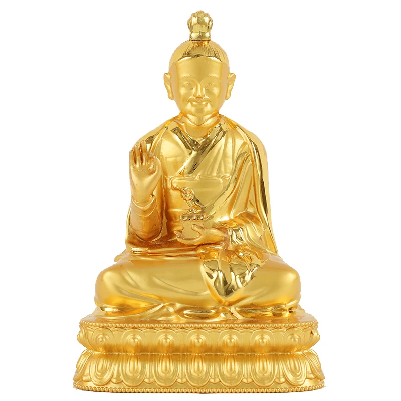 Renzhen Jinmei Lamba Patriarch Bodhisattva Small Buddha Statue Jimei Limba Gilded 8cm