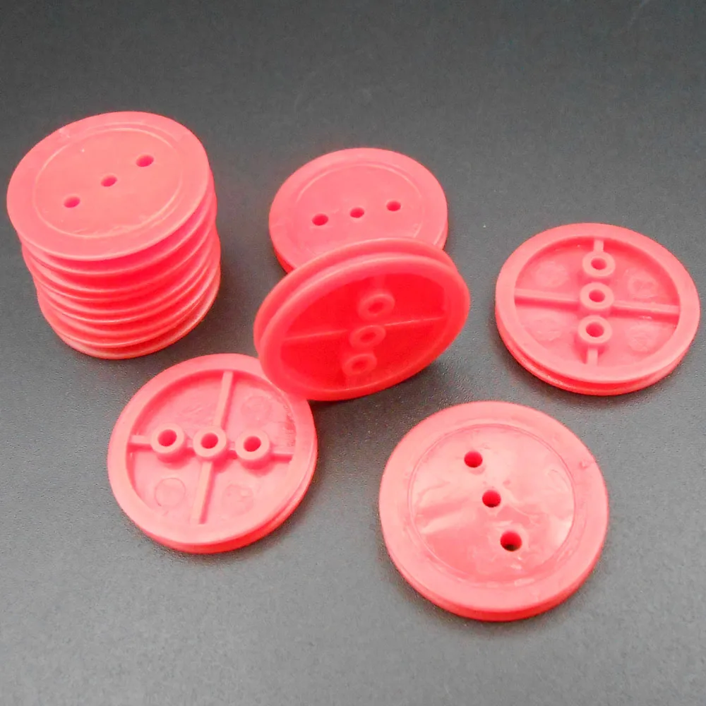 10Pcs 24MM Plastic Pulley Gear Model Motor Wheels Outer Dia. 24mm Shaft Inner Dia. 2mm Hole 1.95MM & 2.05MM 242AB Red NEW *FD009