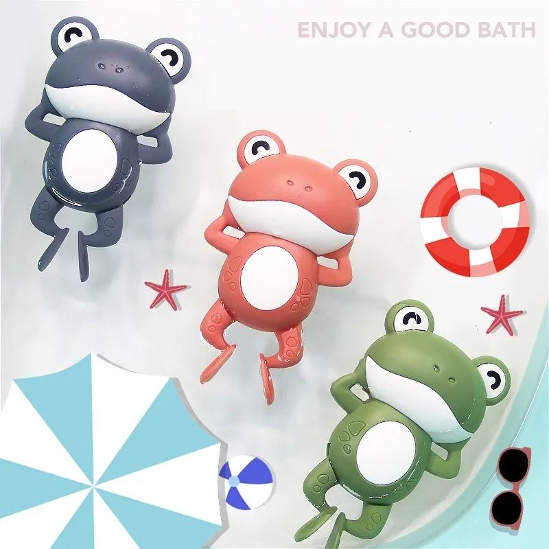 Baby Bathing Toy Kids Cute Wind-up Clockwork Animals Frog Water Spray Sprinkler Bathroom Sprinkling Shower Swimming Water Toys