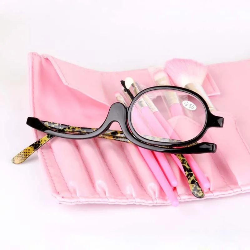 패션 트렌드 여성용 메이크업 독서 안경 회전식 메이크업 안경 노인용 독서 안경