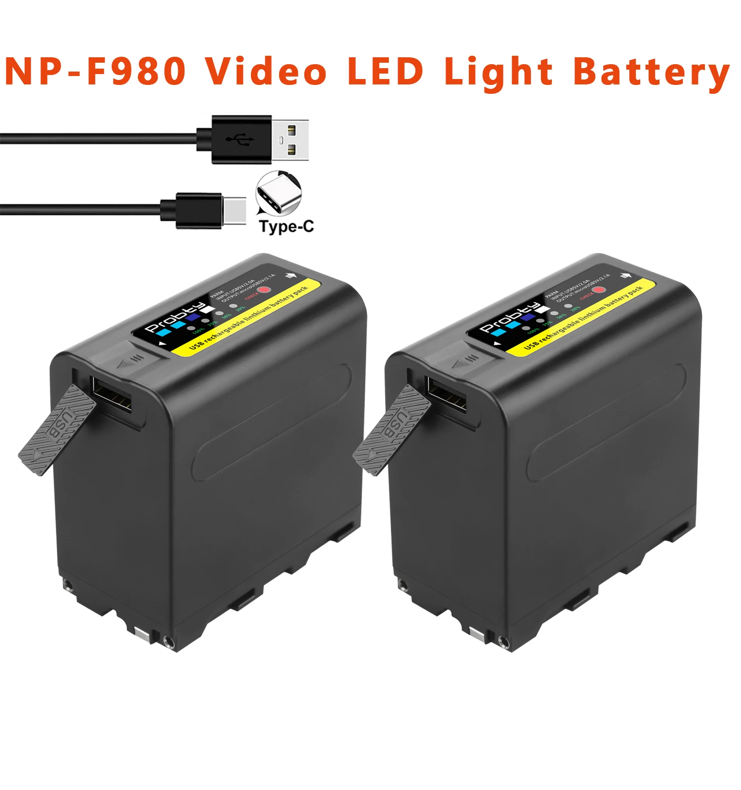 

10800mAh NP-F970 NP-F980 with LED power indicator Photographic Lamp Battery for NP F970 F960 LED Video Light Lamp Battery