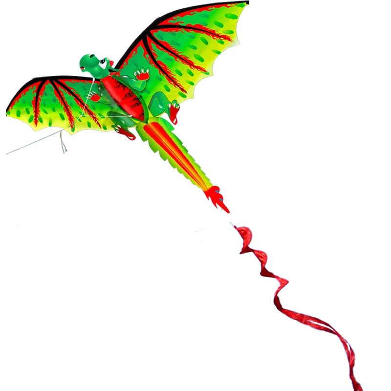 Professional Hot 140cm Stereo  Green  Gragon Kite / 3D Bird Kites With Handle & Line Good Flying