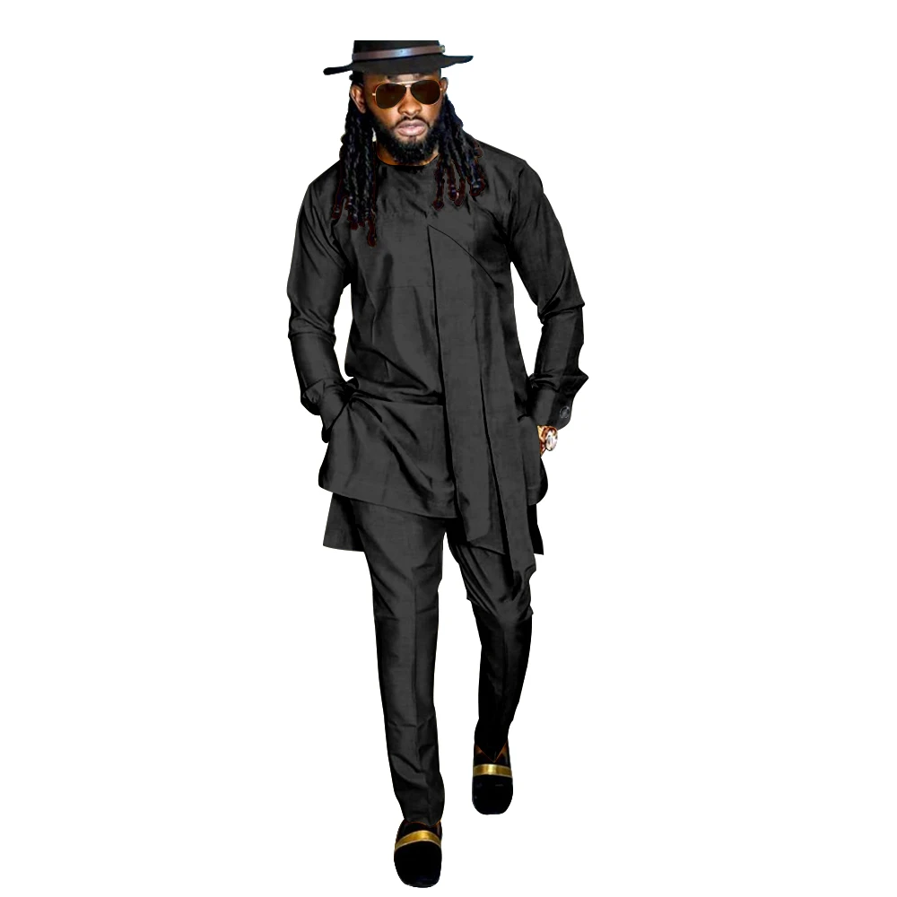 African Men's Fashion Clothes Dashiki Long Sleeve Coats and Pant Two Piece Suit Tribal Tracksuit v2116067