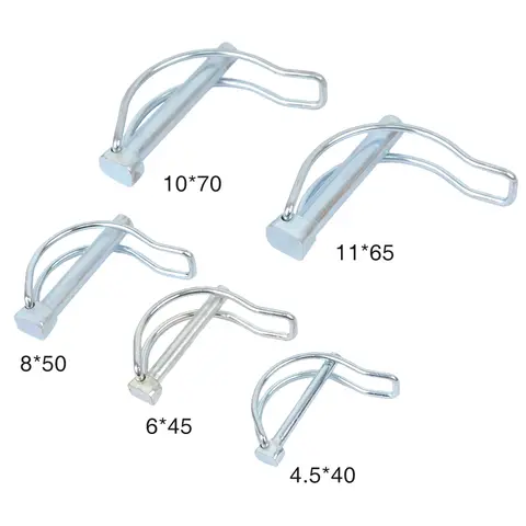 D-stift M4.5 M6 M8 M10 M11 Säkerhetsstift Cykel Barnvagn Last Båt Dragkrok Klämma Fjäderstift Dubbellina Låsstift Öronstift 10 best sales fjäderstift - №6