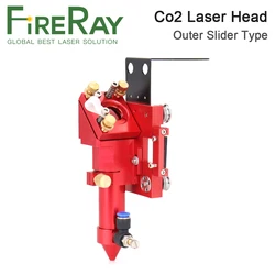 FireRay CO2 Laser Head for Dia.20mm FL 50.8/63.5mm Lens D25mm Mirror Outer Slider Type with Air Nozzle