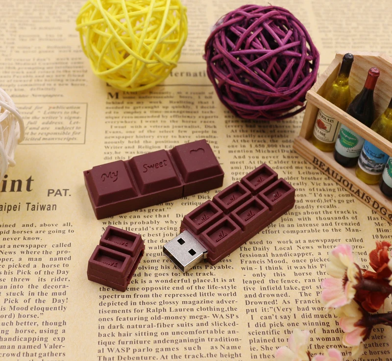 Unidad Flash USB de Chocolate, Pendrive de dibujos animados, 16GB, 64GB, 32GB, 4GB, 8GB, regalo de moda