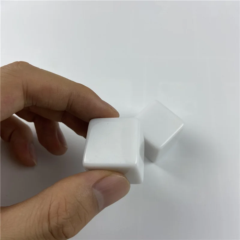 22/25mm 5pcs White Blank Dice Set Acrylic Vertical Angle D6 Blank RPG Dice Write DIY Carving Children Teaching Dice Board Game