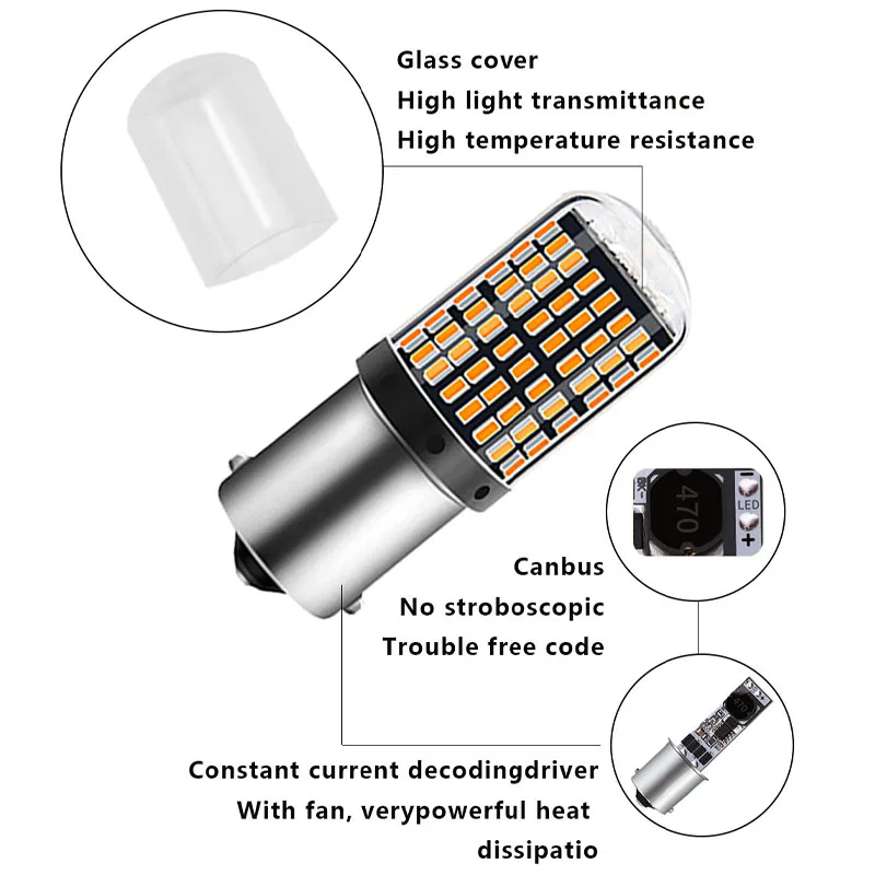 CANBUS 2 sztuk 12-24V P21W LED PY21W BA15S T20 led 7440 W21W W21/5W S25 BAU15S 3014 chipy LED samochód rezerwy u nas państwo lampy lampka hamulca samochodowego