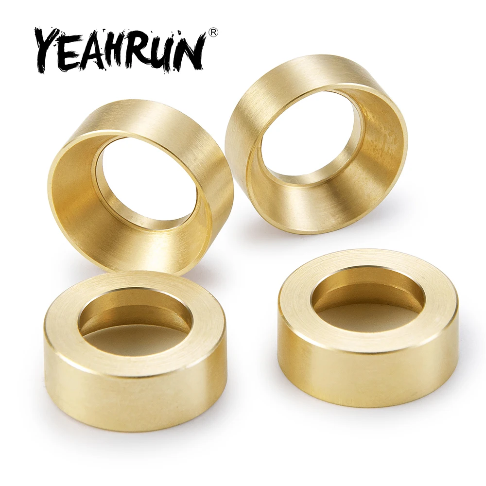 

YEAHRUN 4Pcs Brass Wheel Hub Balance Weights Rings for Axial SCX24 Deadbolt Gladiator Bronco Wrangler C10 1/24 RC Crawler Car